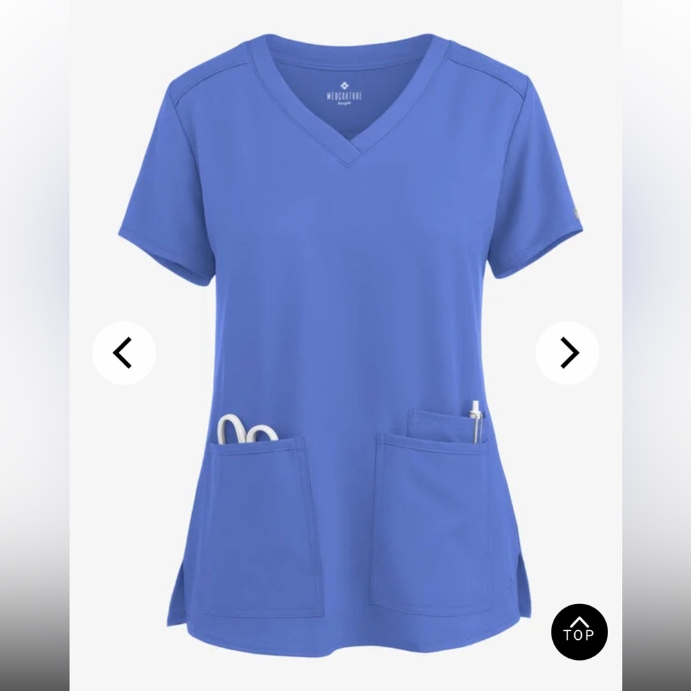 Med Couture V-Neck Scrub Top in Periwinkle